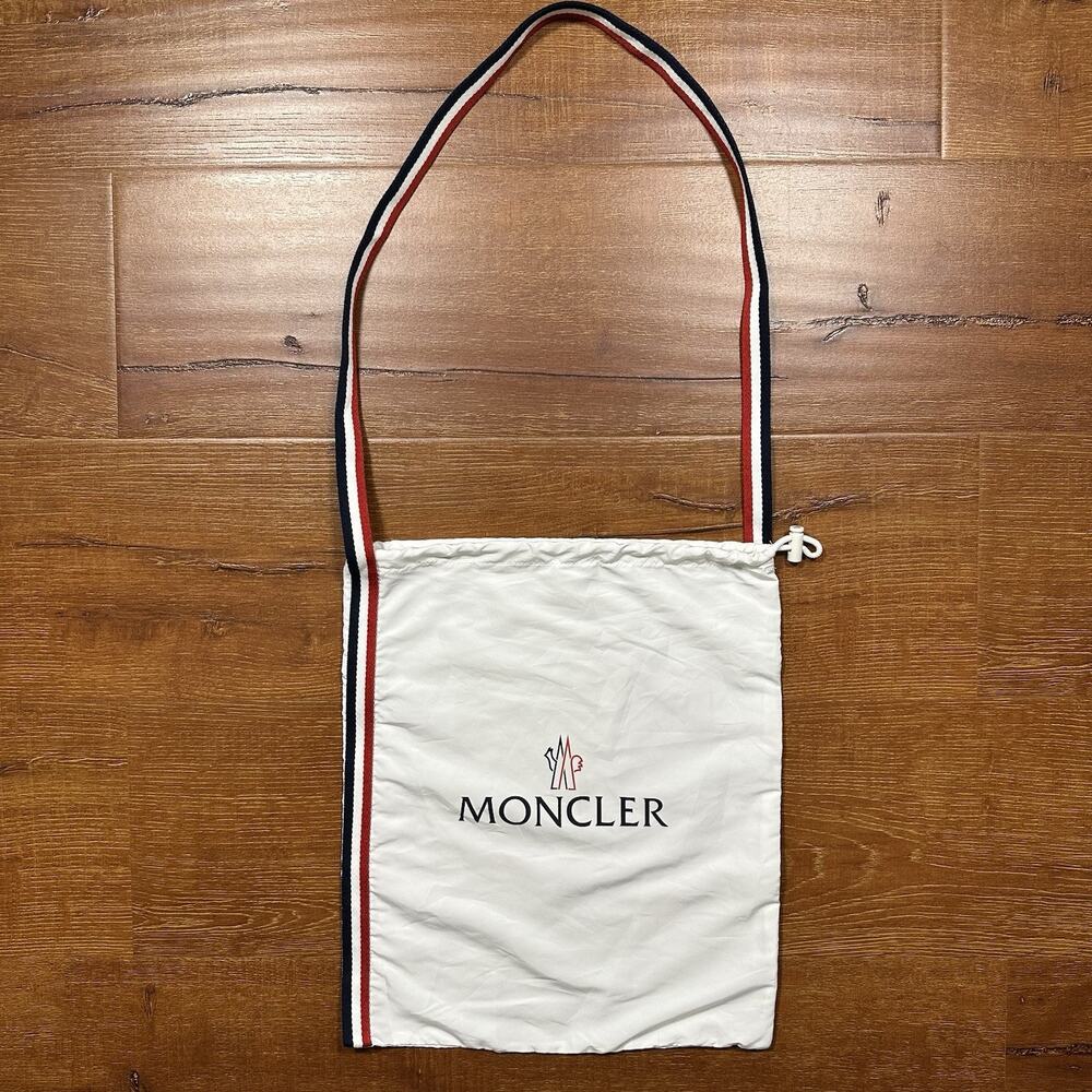 Moncler Drawstring Shoulder Bag 15”x13” White Travel Designer Storage Dust Cover